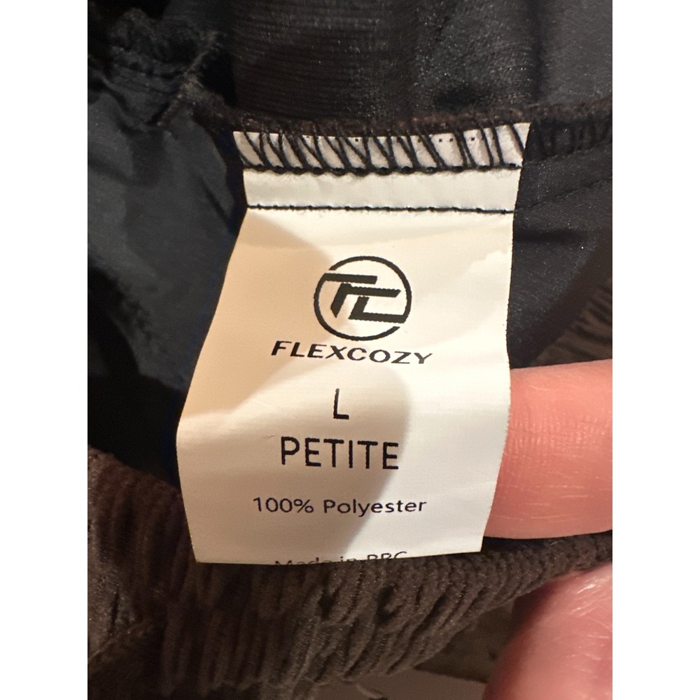 FlexCozy Stretch‎ Corduroy Pull On Pants Women's L Petite NWT Brown - Picture 6 of 7